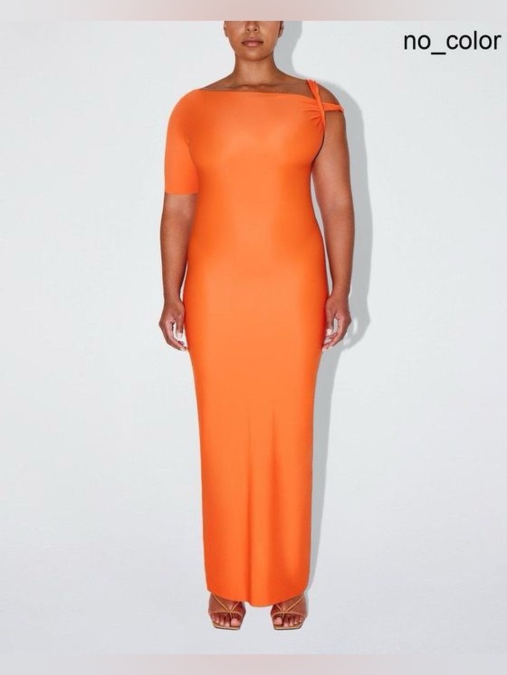 NWT Khy Orange Sleek Stretch Twist Maxi Dress Wmns Sz XL